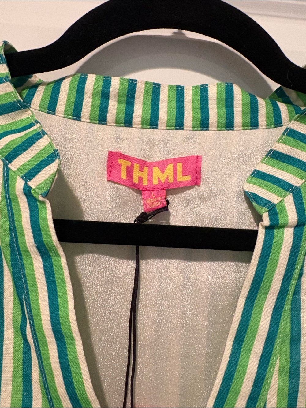 NWT Striped Green and White Tunic Dress - THML - Picture 2 of 3